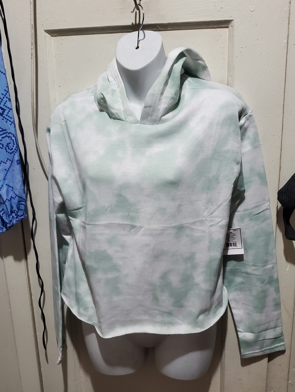 Women's Mint Tie-Dye Hooded Pullover Sweatshirts